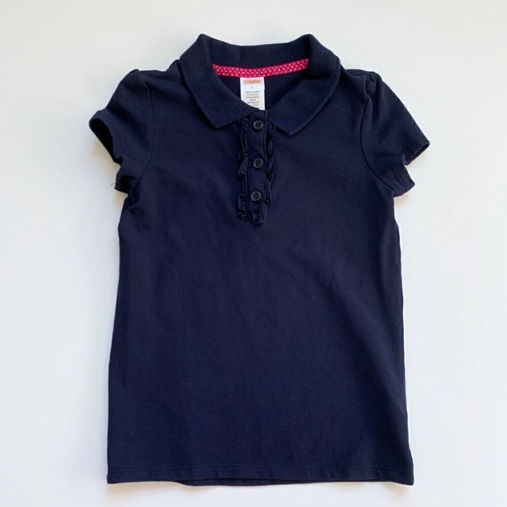 Gymboree Girl Ruffle Polo Uniform Top 6 Years